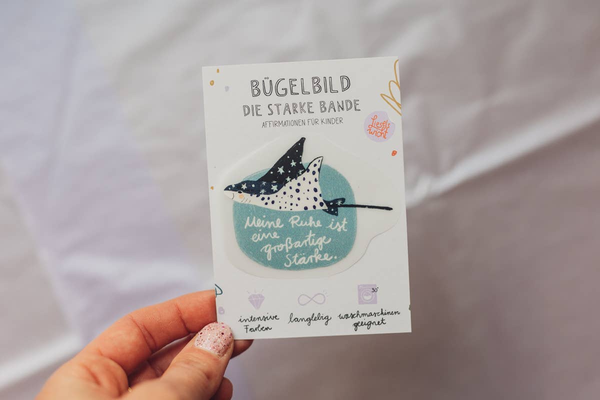Mini-Bügelbild Rochen „Meine Ruhe ist eine großartige Stärke.“ von Liesels Wicht auf A7-Kärtchen