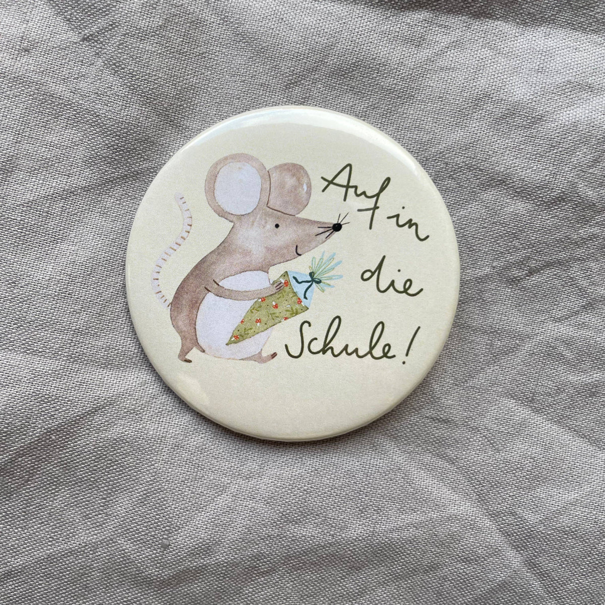Button - Auf in die Schule - Maus