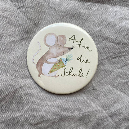 Button - Auf in die Schule - Maus