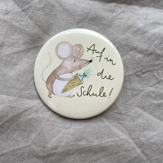 Button - Auf in die Schule - Maus