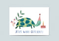 Postkarte Jetzt wird gefeiert Schildkröte von Hannahs Firlefanz A6