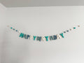 Geburtstagsgirlande blau-weiß aus Filz von Sewing Seeds Play