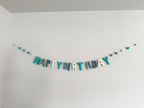 Geburtstagsgirlande blau-weiß aus Filz von Sewing Seeds Play
