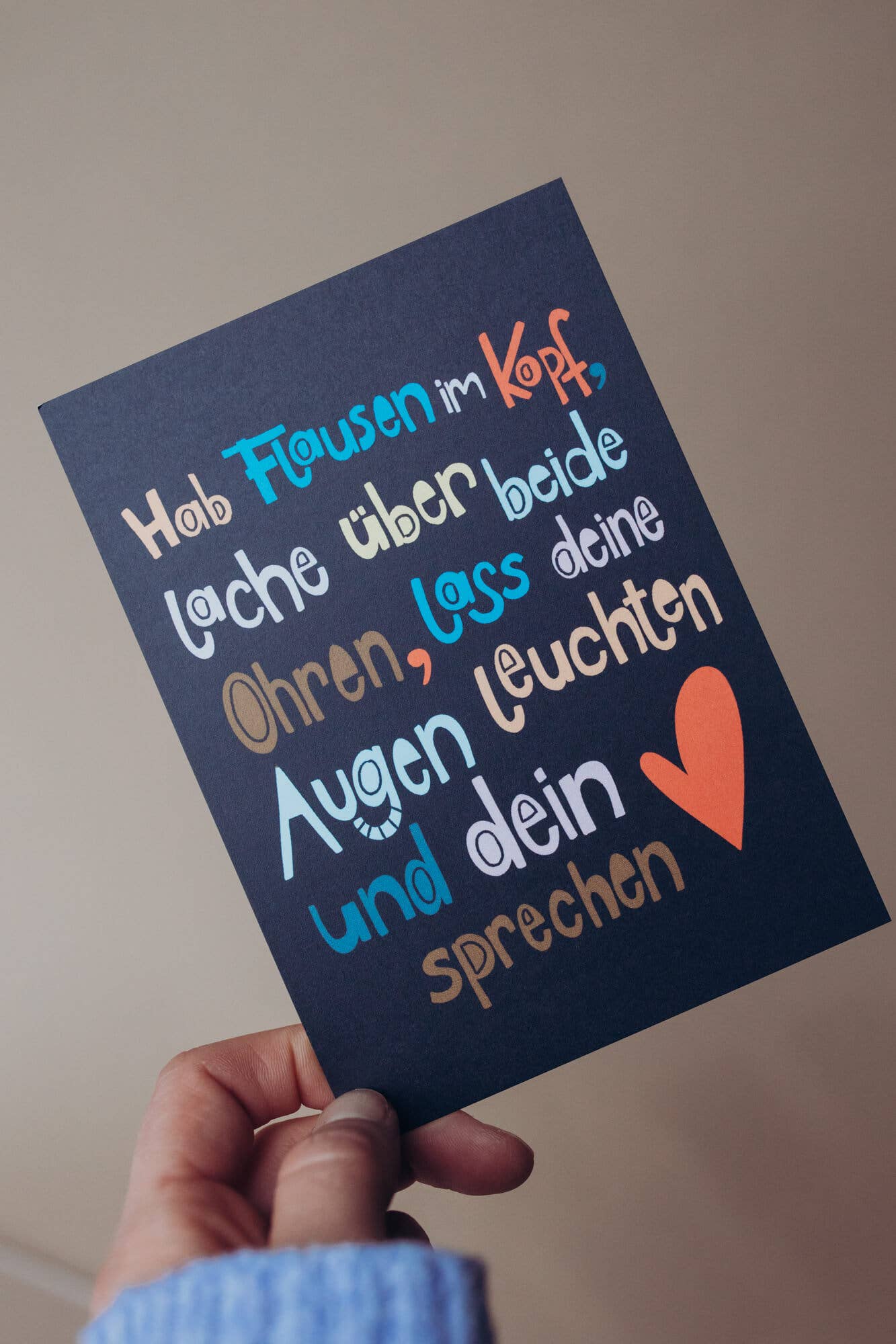 Affirmationskarte - Flausen - Blau