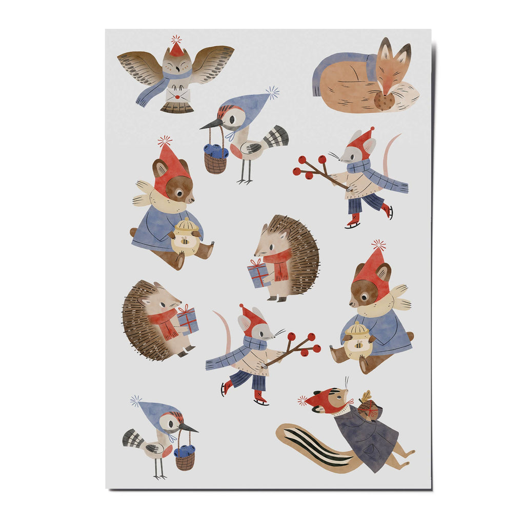 Kindertattoos Wintertiere im Wald von nuukk