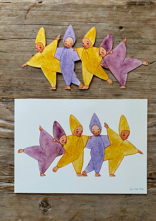 Bastelbogen - Sternenkinder bunt