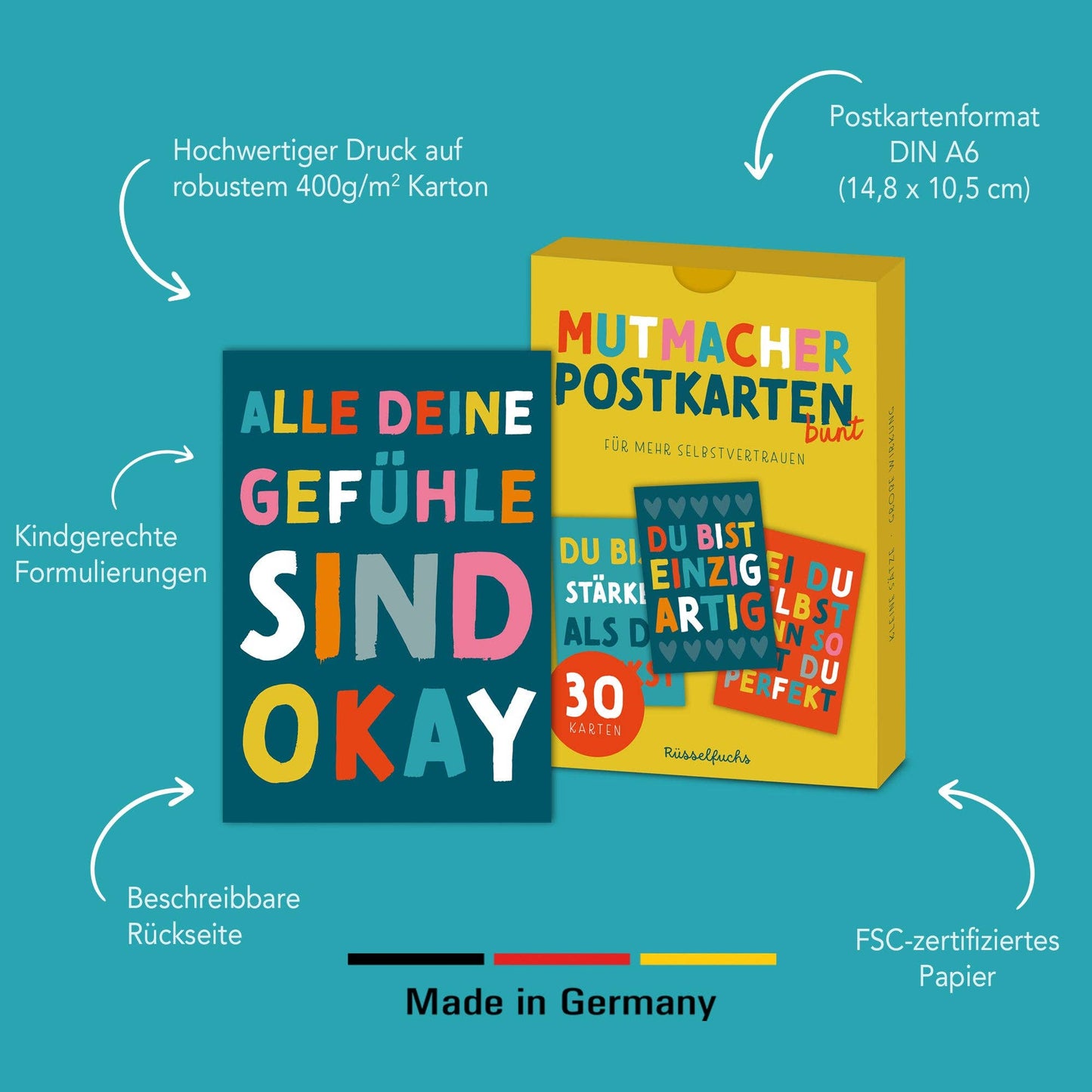 Mutmacher-Postkarten - bunt | 30 Karten