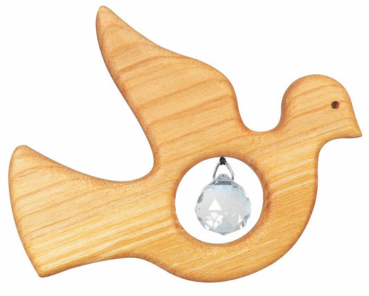 Fensterschmuck - Friedenstaube mit Regenbogen-Kristall