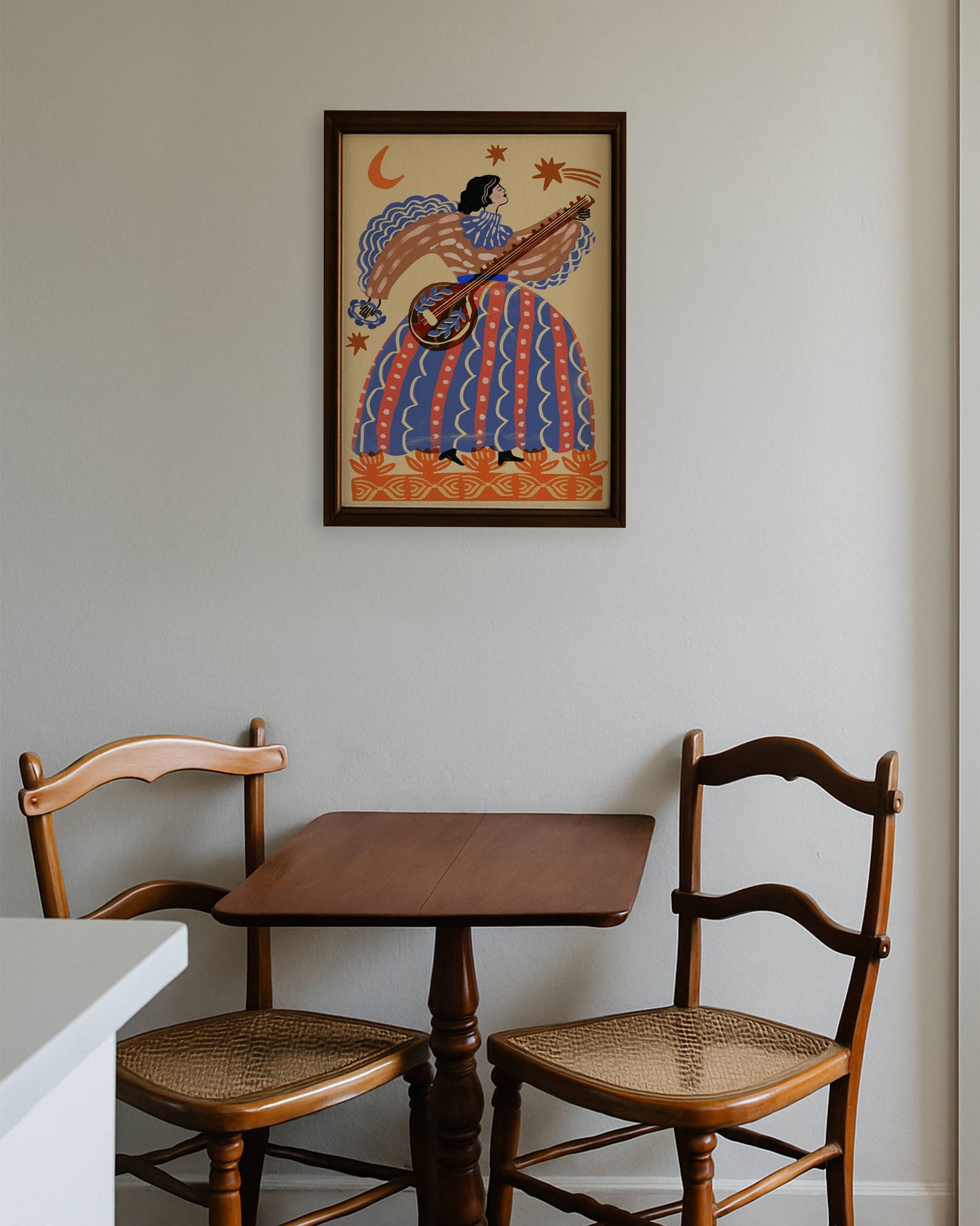 Print - Folk - Die Dame und die Sitar