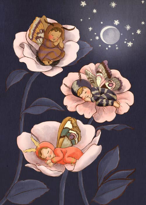 Postkarte Mottenbabys von Belle & Boo A6