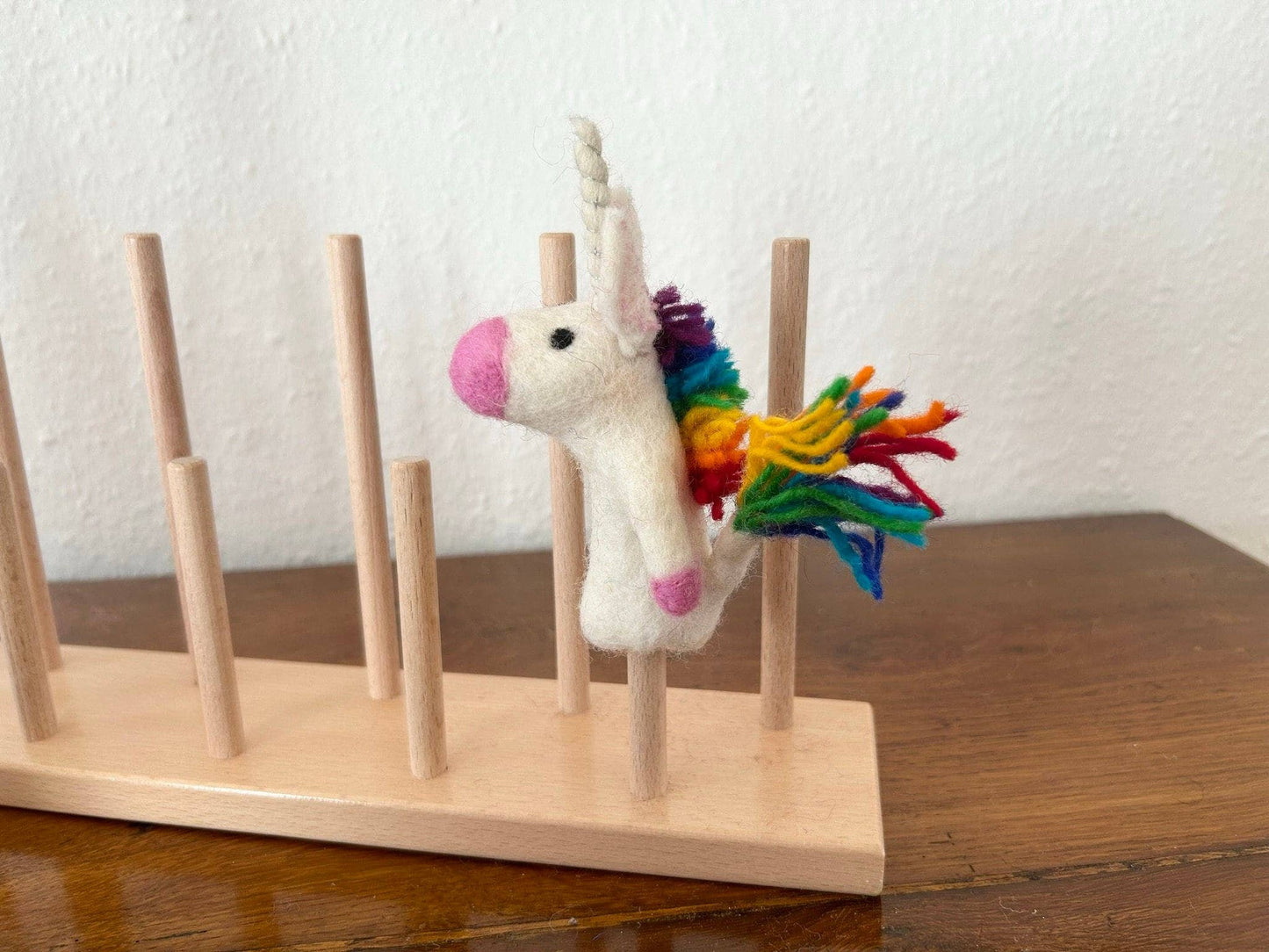 Filz-Fingerpuppe - Einhorn - Regenbogen