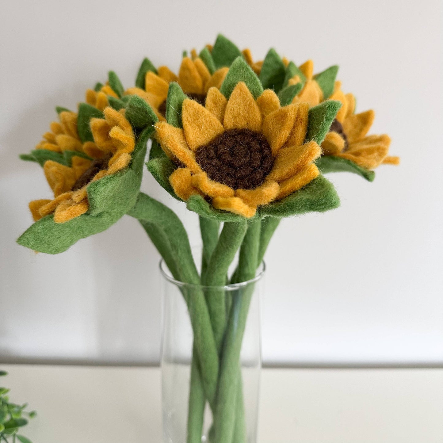 Filzfigur - Sonnenblume mit Stiel