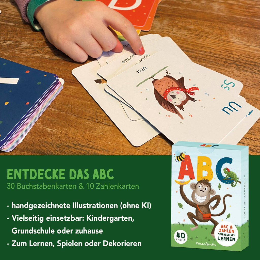 Lernkarten ABC und Zahlen für Kinder von Rüsselfuchs