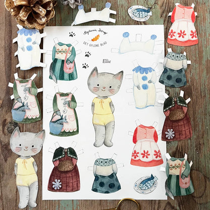 Ankleidepuppe Katze Ellie