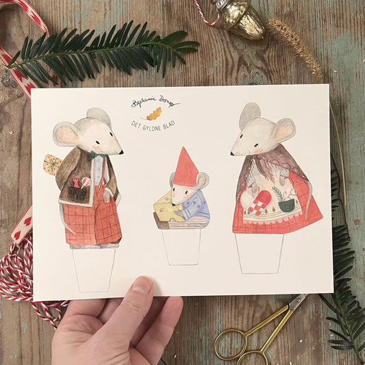 Bastelbogen - Weihnachtsmaus-Familie