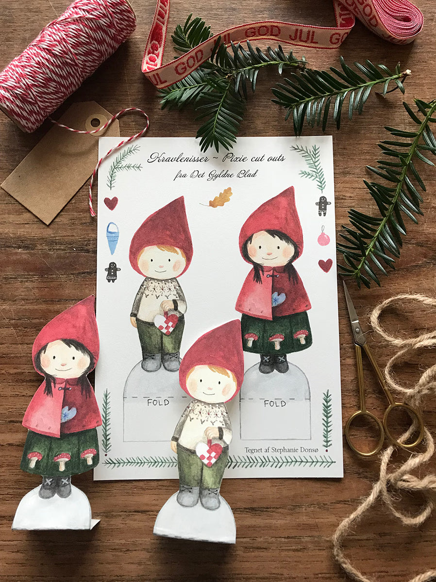 Bastelbogen - Wichtel Mädchen und Junge