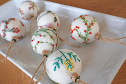 Filzdekoration - Weihnachtskugel 6er-Set