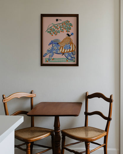 Print - Folk Dame und Orangen