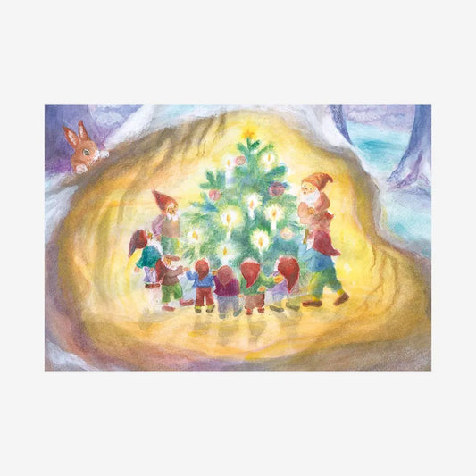 Die Zwerge bewundern den Weihnachtsbaum