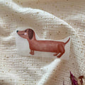Bügelbild Dackel von doerrtoparadise, brauner Dackel als Aquarell