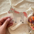 Bügelbild Einhorn von doerrtoparadise, graues Einhorn mit rosa Mähne als Aquarell