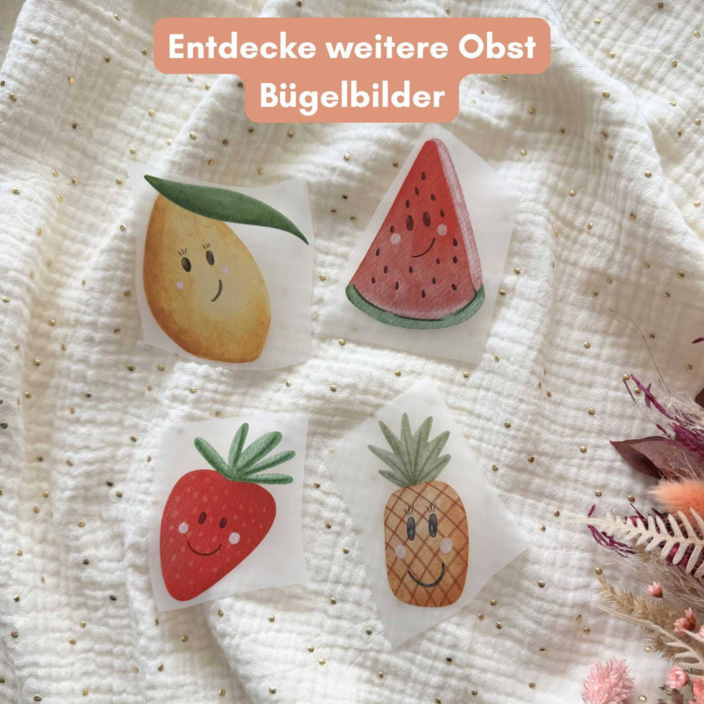 Obstmotive von doerrtoparadise als Bügelbild, Zitrone, Melone, Erdbeere und Ananas