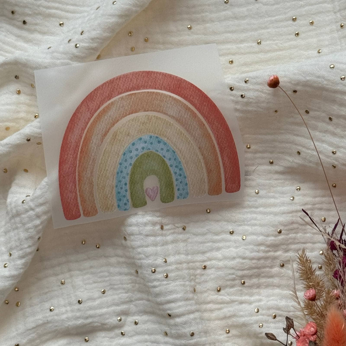 Bügelbild Regenbogen von doerrtoparadise in sanften Aquarellfarben