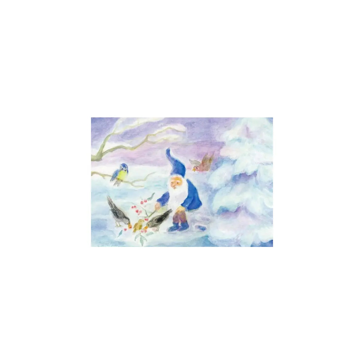 Zwerg füttert die Vögel