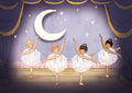 Postkarte Die Ballettaufführung von Belle & Boo A6