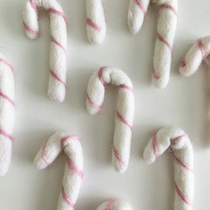 Filzfigur - Zuckerstange Rosa und Weiß
