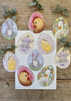 Bastelbogen 5 Ostereier mit Motiven von Tall Hat Tales