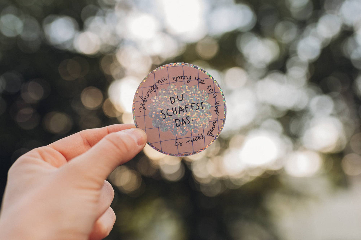 Glitzersticker - Du schaffst das