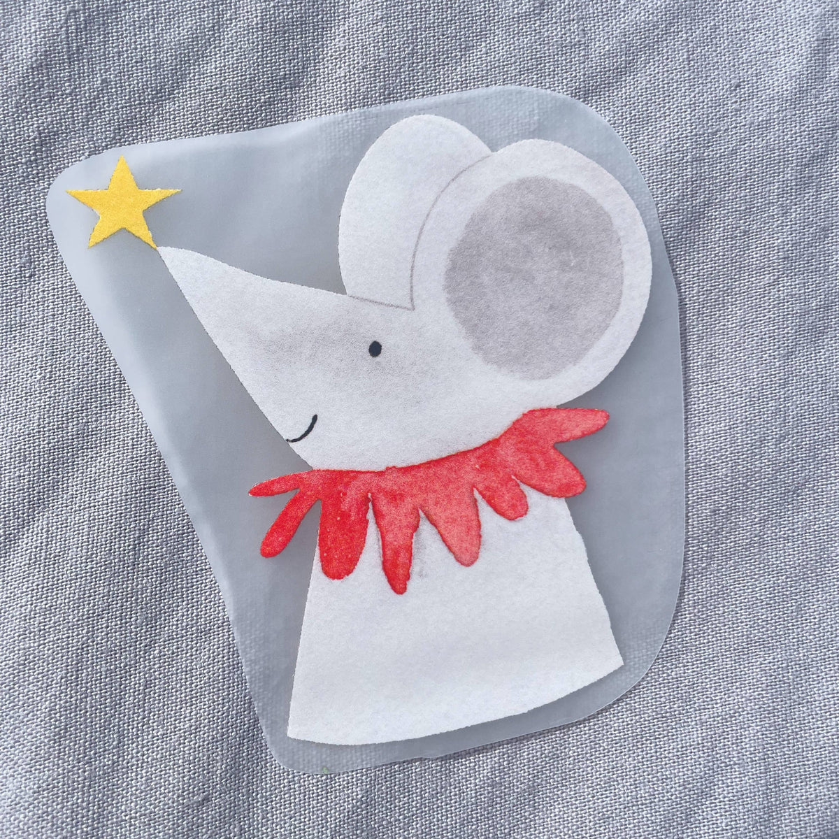 Bügelbild - Maus mit Stern