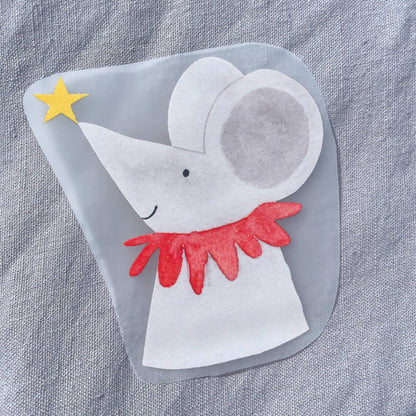 Bügelbild - Maus mit Stern