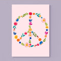 Postkarte Peace aus Blumen von Frau Ottilie A6