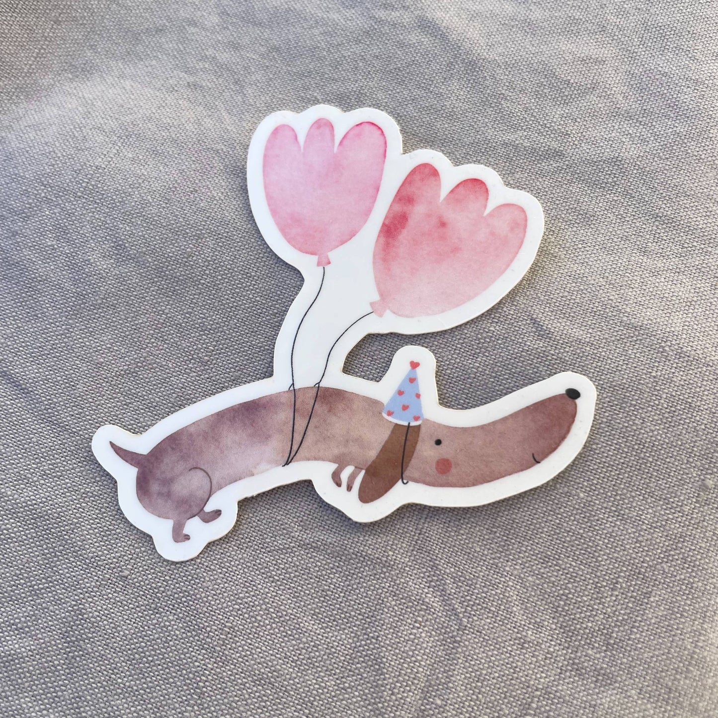 Stickerbogen - Dackel mit Luftballons