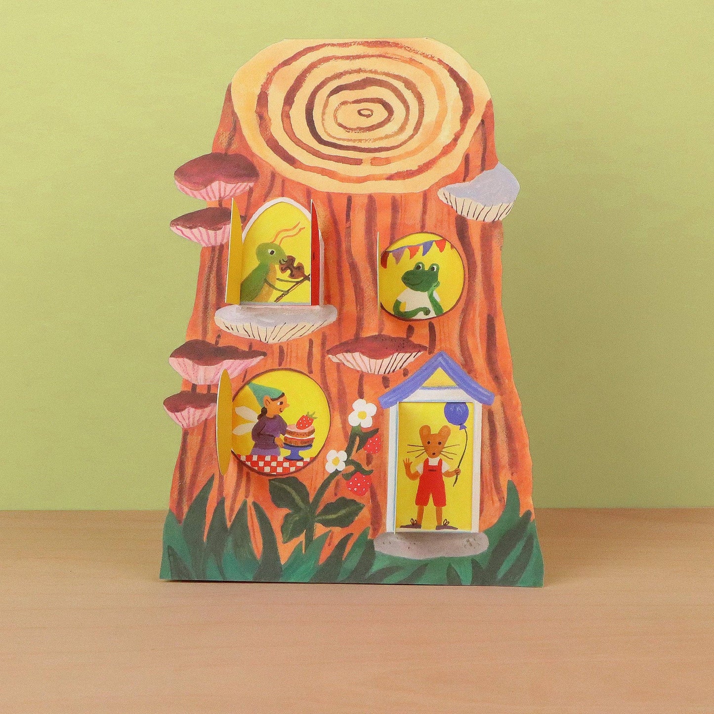 Kleine Blockhütte - Karte mit Umschlag