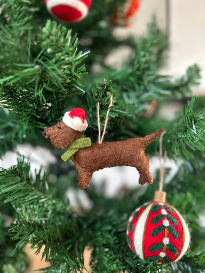 Filzdekoration - Weihnachtsdackel