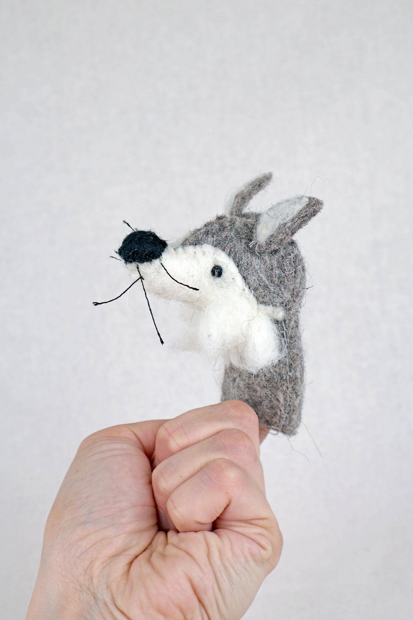 Filz-Fingerpuppe - Wolf