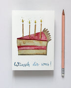 Postkarte Wünsch dir was Torte von Hannahs Firlefanz A6