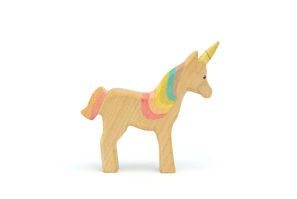 Holzfigur Einhorn Regenbogen klein von HolzWald