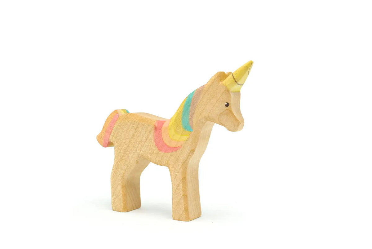 Holzfigur Einhorn Regenbogen klein von HolzWald, Foto