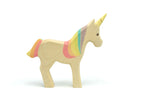 Holzfigur Einhorn Regenbogen von HolzWald mit bunter Mähne