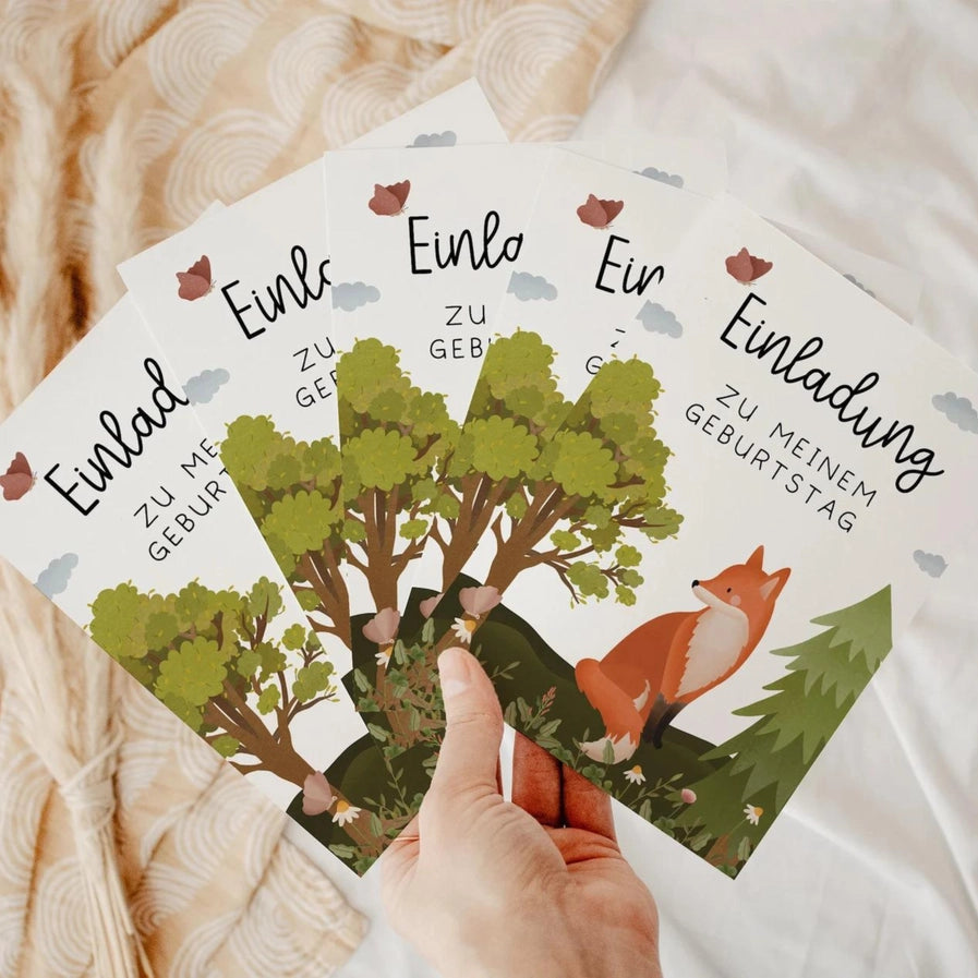 Einladung Kindergeburtstag - Fuchs Wald