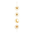 Windspiel Sterne und Mond goldfarben von El Puente, goldfarbenes Windspiel mit Sternen und Mond in Ringen
