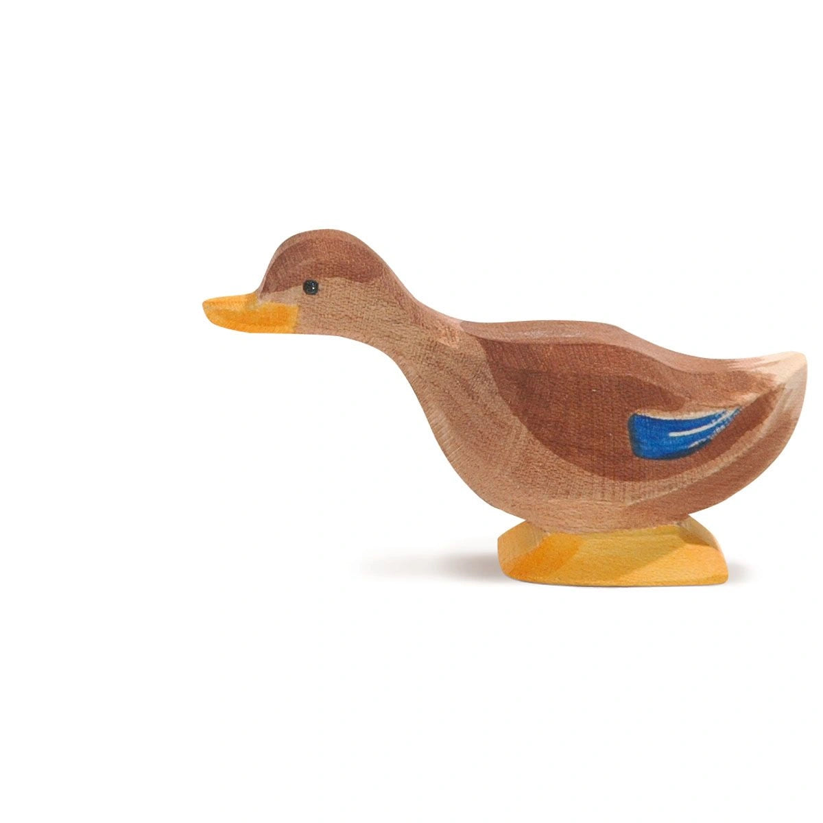 Ostheimer Ente Hals lang, braune Holzfigur