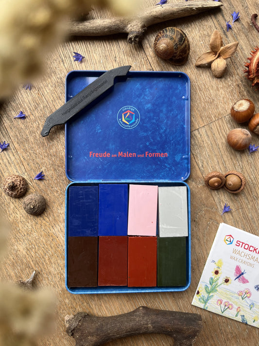 Stockmar 8 Blöcke Ergänzungssortiment im Blechetui
