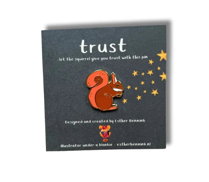 Anstecker Pin Eichhörnchen "Vertrauen"