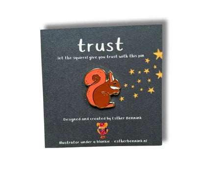 Anstecker Pin Eichhörnchen "Vertrauen"