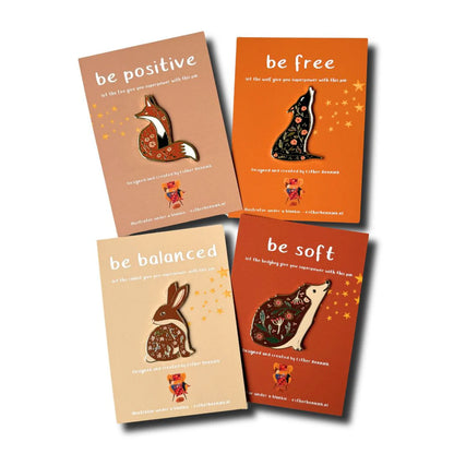 Anstecker Pin Wolf "sei frei"